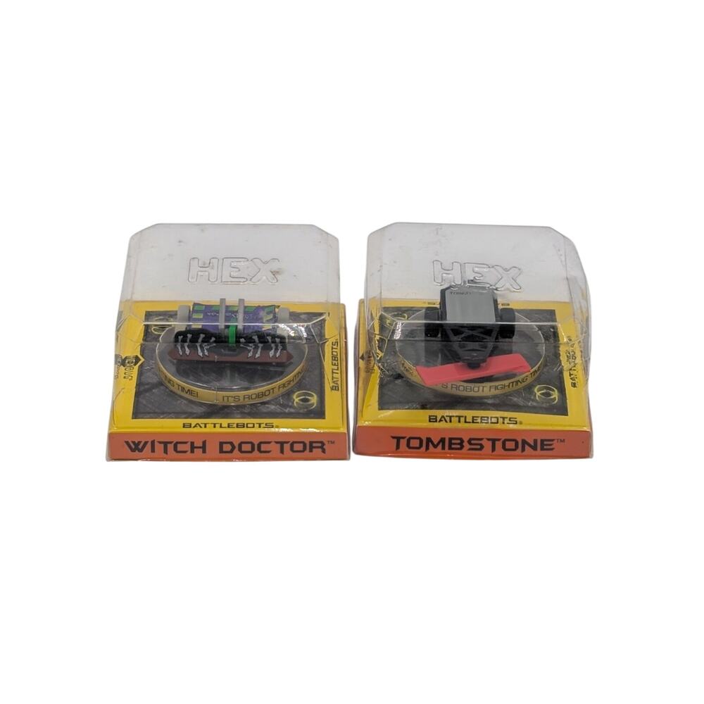 Lot Of 2 HEXBUG BattleBots Tombstone & Witch Doctor Battling Robot Toys New